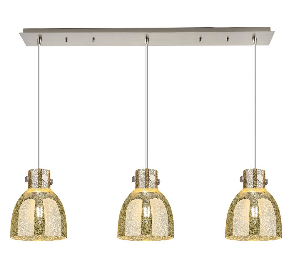 Newton Bell - 3 Light - 40 inch - Brushed Satin Nickel - Linear Pendant