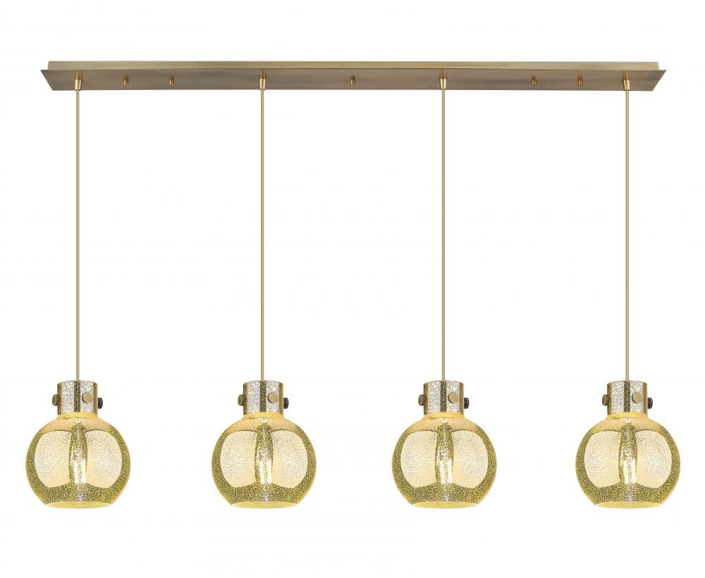Newton Sphere - 4 Light - 52 inch - Brushed Brass - Cord hung - Linear Pendant