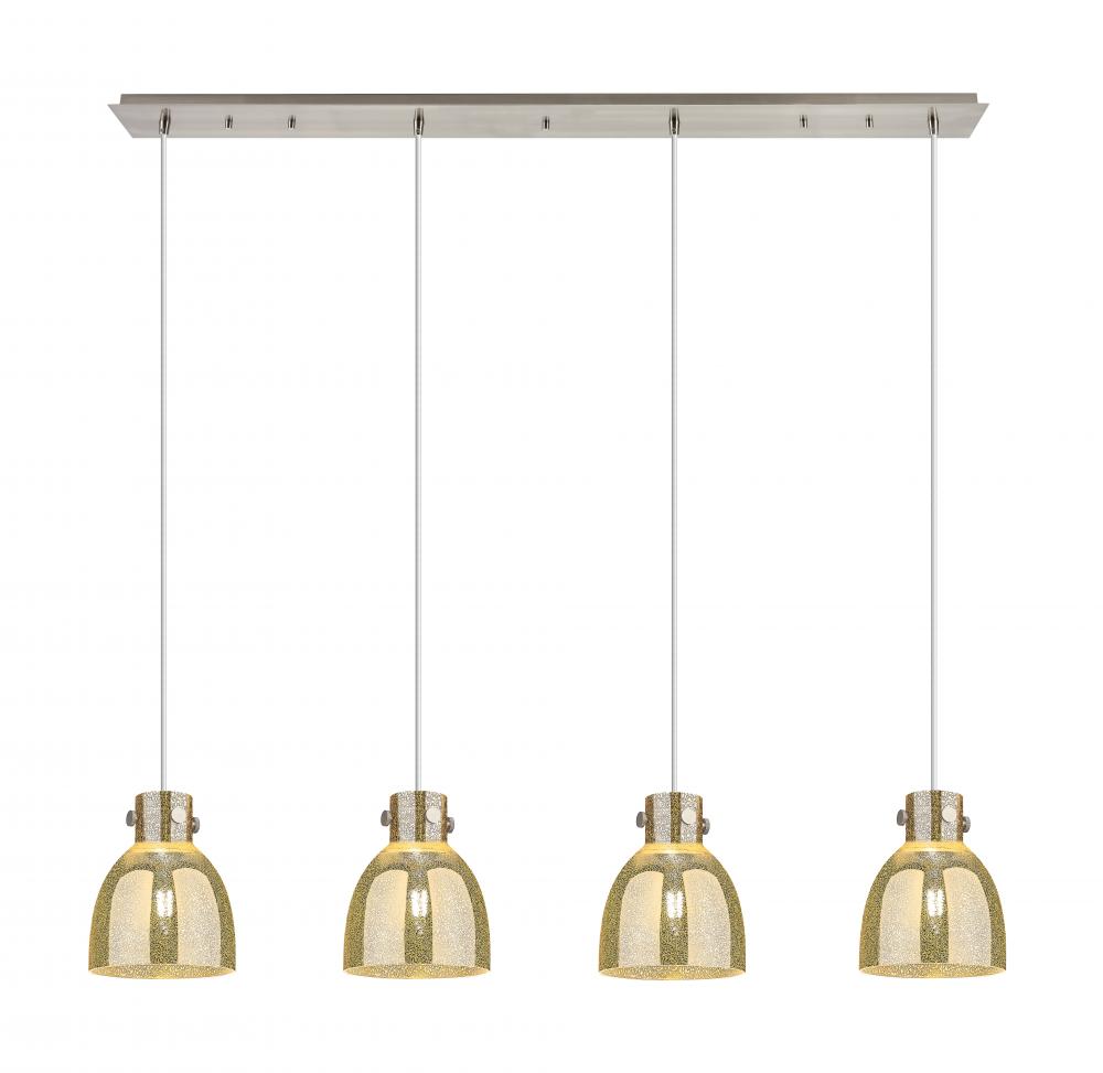 Newton Bell - 4 Light - 52 inch - Brushed Satin Nickel - Linear Pendant