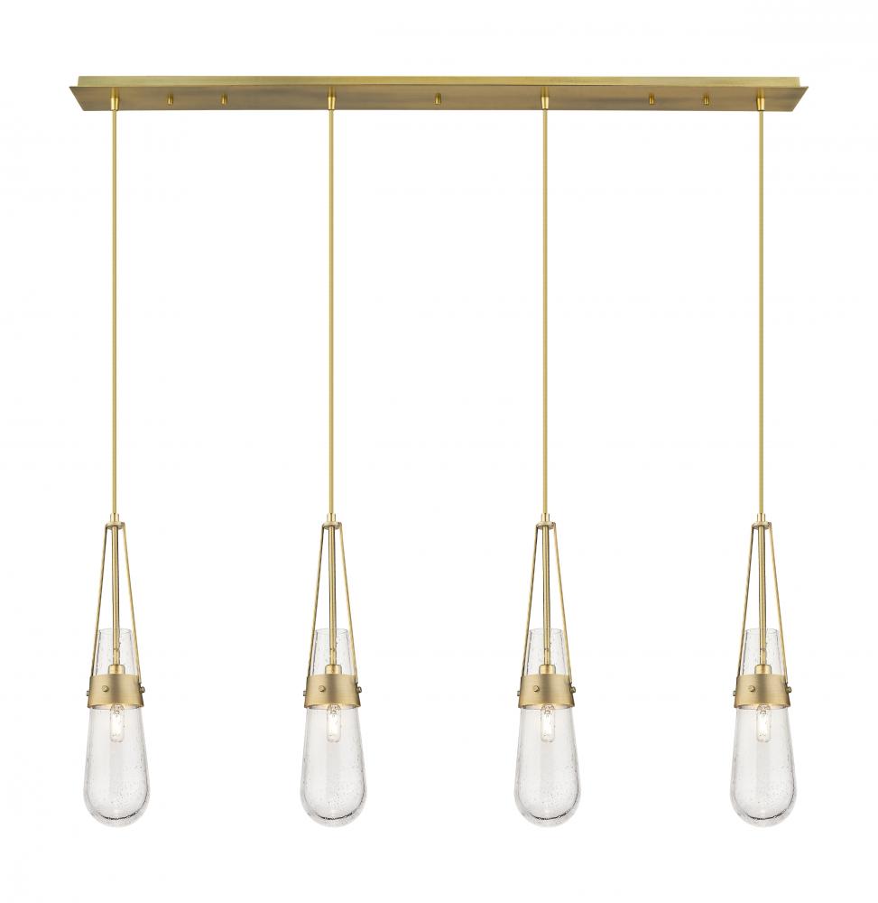 Milan - 4 Light - 48 inch - Brushed Brass - Linear Pendant