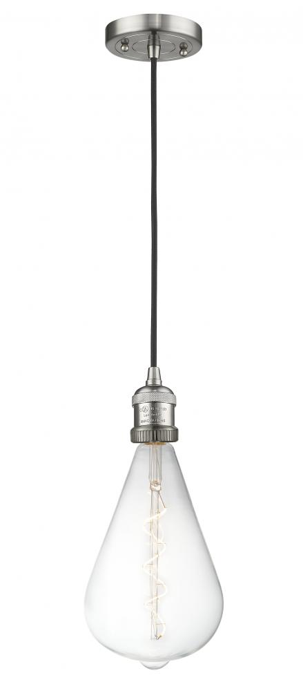 Bare Bulb - 1 Light - 2 inch - Brushed Satin Nickel - Cord hung - Mini Pendant