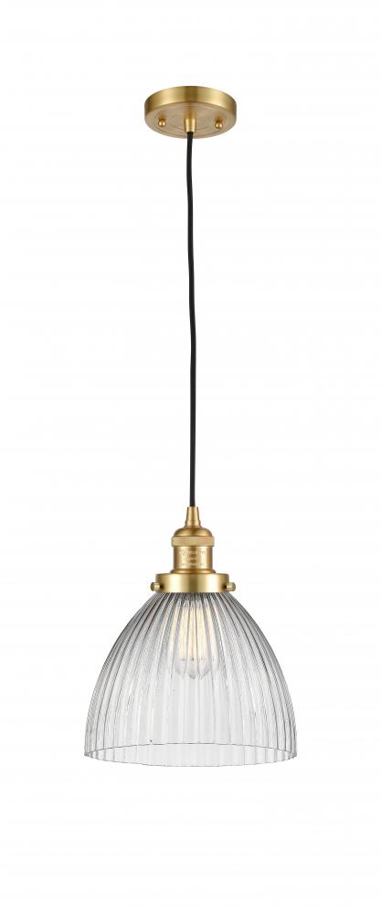 Seneca Falls - 1 Light - 10 inch - Satin Gold - Cord hung - Mini Pendant