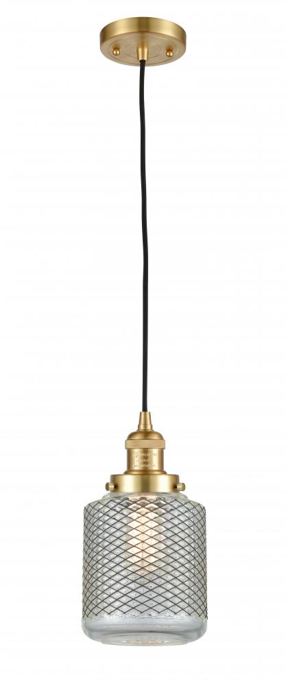 Stanton - 1 Light - 6 inch - Satin Gold - Cord hung - Mini Pendant