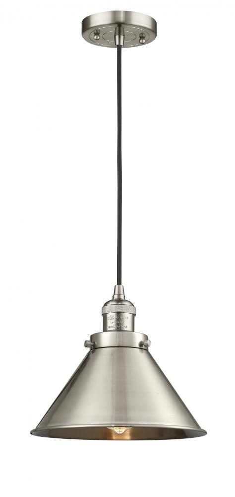 Briarcliff - 1 Light - 10 inch - Brushed Satin Nickel - Cord hung - Mini Pendant