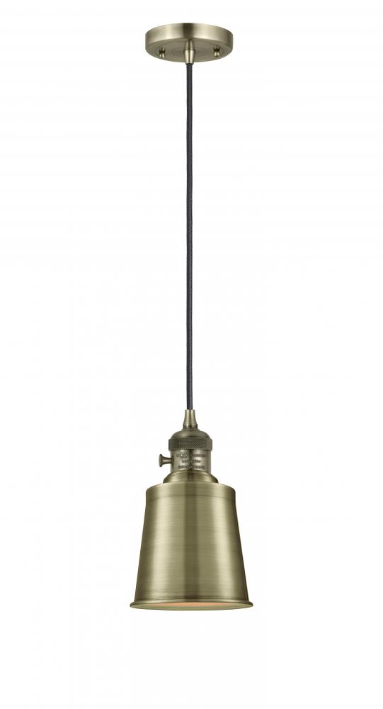Addison - 1 Light - 5 inch - Antique Brass - Cord hung - Mini Pendant