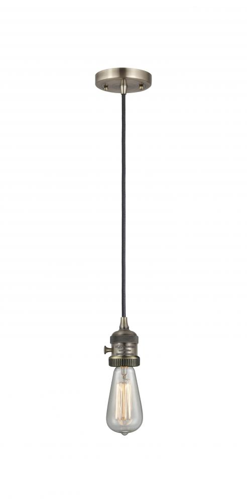 Bare Bulb - 1 Light - 3 inch - Antique Brass - Cord hung - Mini Pendant