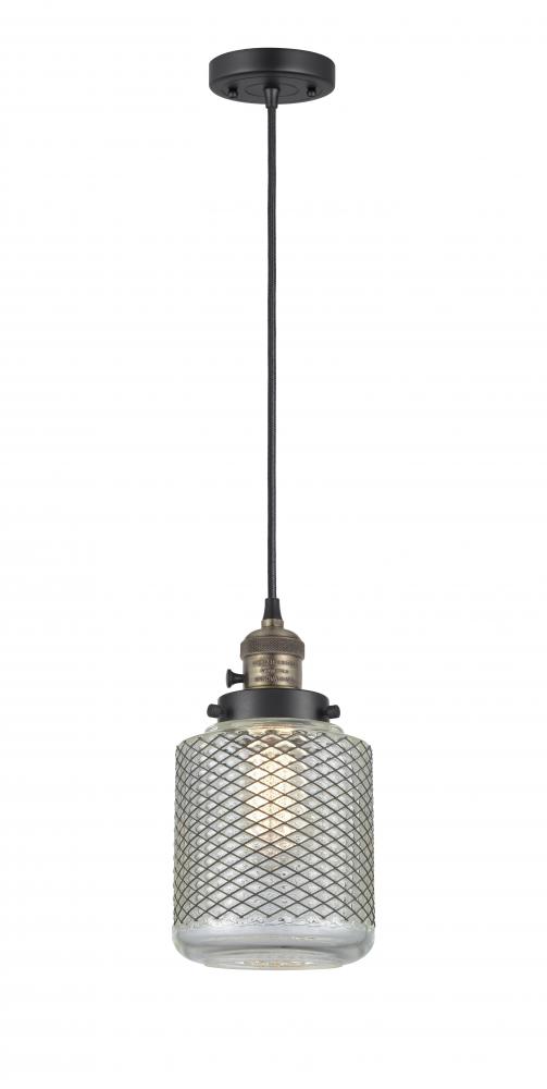 Stanton - 1 Light - 6 inch - Black Antique Brass - Cord hung - Mini Pendant