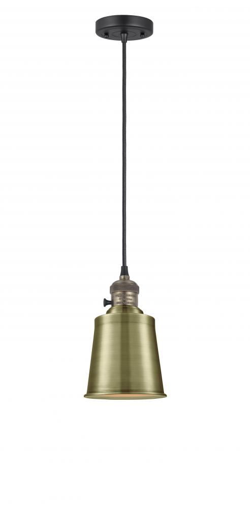Addison - 1 Light - 5 inch - Black Antique Brass - Cord hung - Mini Pendant