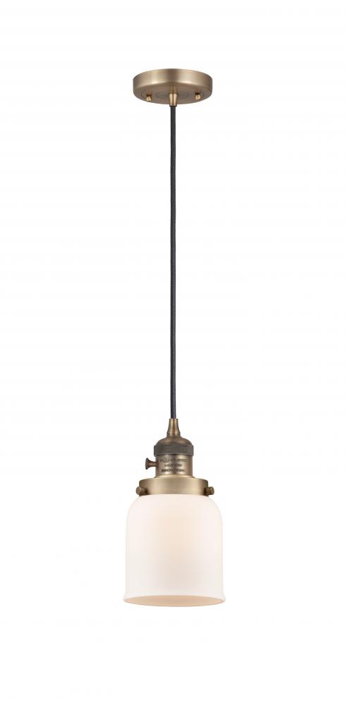 Bell - 1 Light - 5 inch - Brushed Brass - Cord hung - Mini Pendant