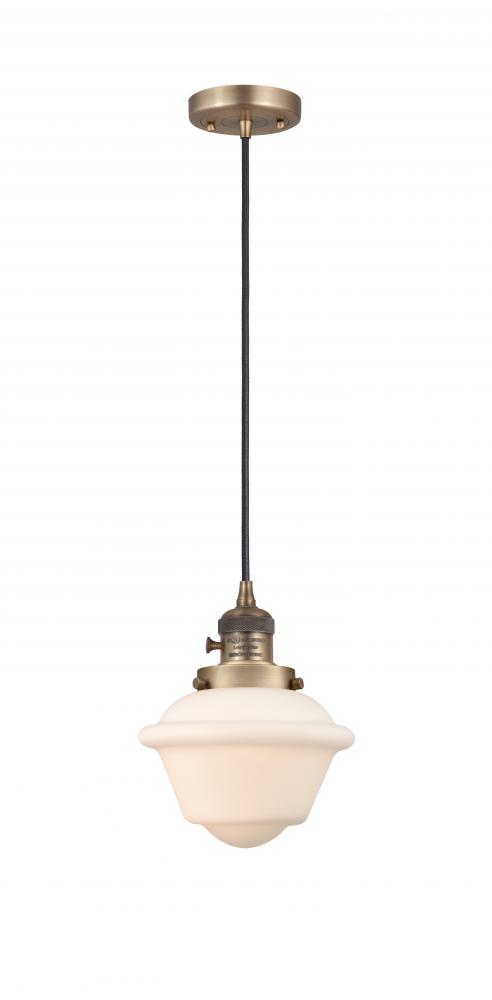 Oxford - 1 Light - 7 inch - Brushed Brass - Cord hung - Mini Pendant