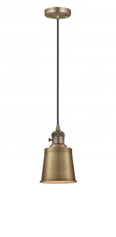 Addison - 1 Light - 5 inch - Brushed Brass - Cord hung - Mini Pendant