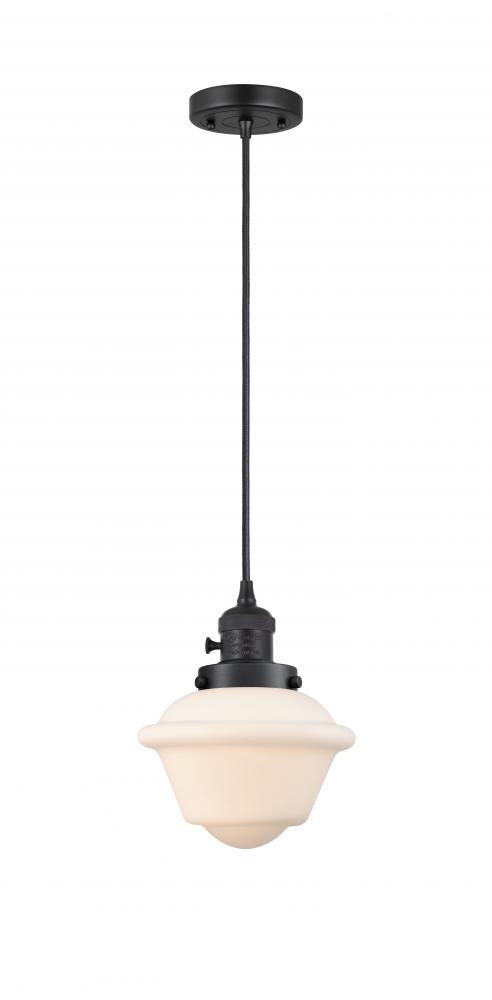 Oxford - 1 Light - 7 inch - Matte Black - Cord hung - Mini Pendant