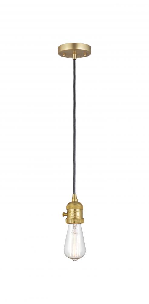 Bare Bulb - 1 Light - 3 inch - Satin Gold - Cord hung - Mini Pendant