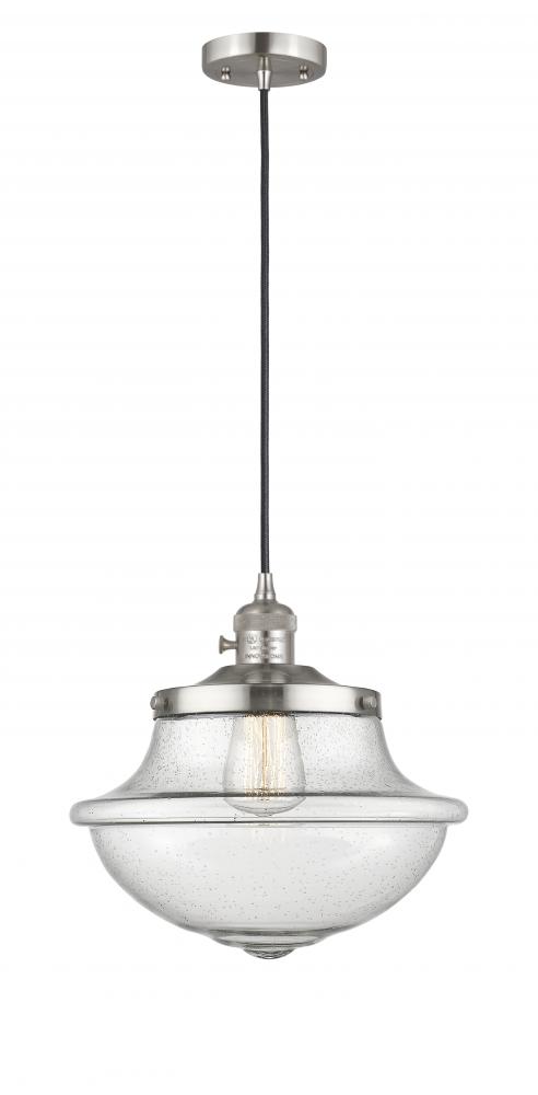 Oxford - 1 Light - 12 inch - Brushed Satin Nickel - Cord hung - Mini Pendant