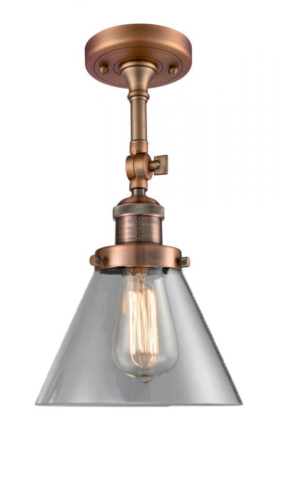 Cone - 1 Light - 8 inch - Antique Copper - Semi-Flush Mount