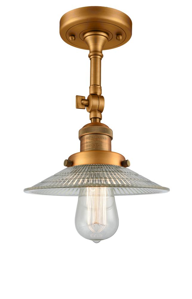 Halophane - 1 Light - 9 inch - Brushed Brass - Adjustable Semi-Flush Mount