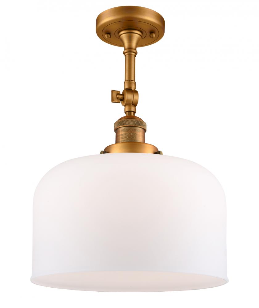 Bell - 1 Light - 12 inch - Brushed Brass - Adjustable Semi-Flush Mount