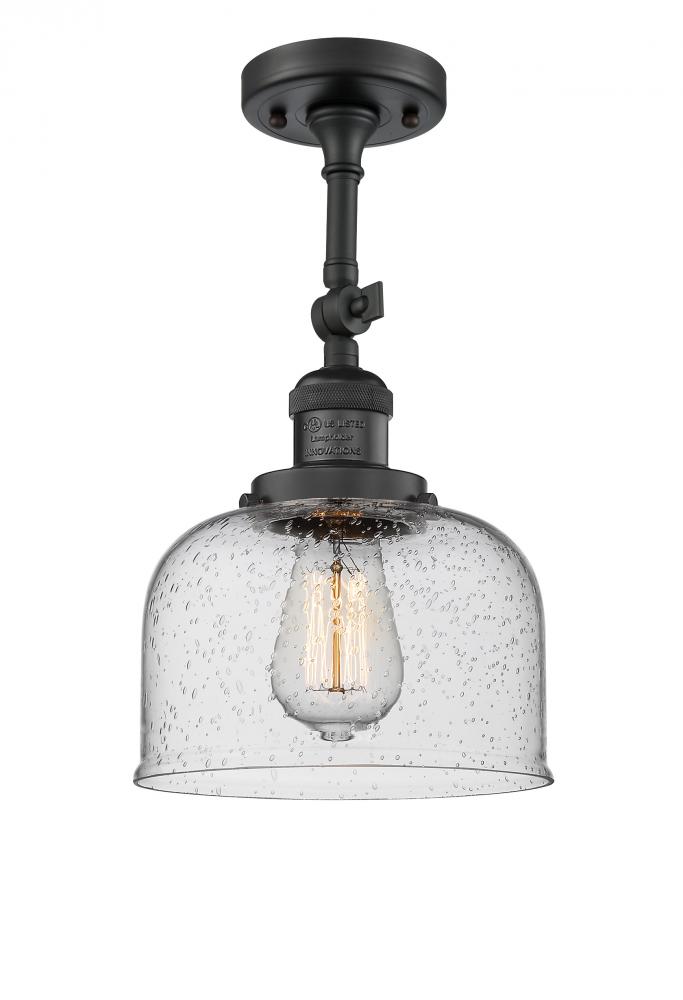 Bell - 1 Light - 8 inch - Matte Black - Adjustable Semi-Flush Mount