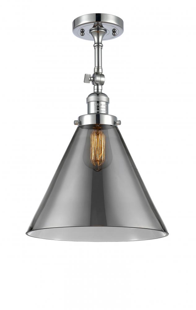 Cone - 1 Light - 12 inch - Polished Chrome - Adjustable Semi-Flush Mount