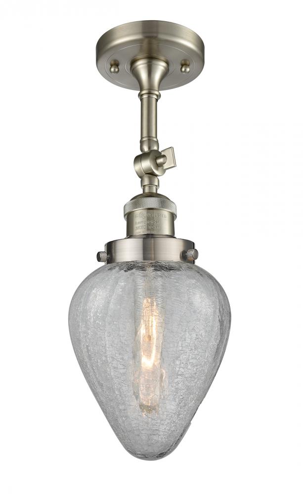Geneseo - 1 Light - 7 inch - Brushed Satin Nickel - Adjustable Semi-Flush Mount