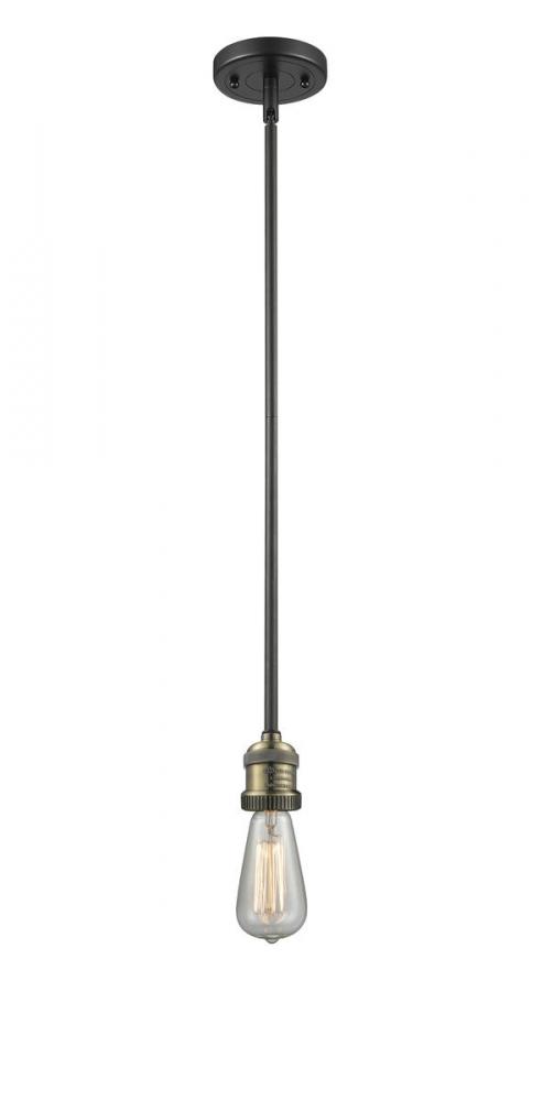 Bare Bulb - 1 Light - 2 inch - Black Antique Brass - Stem Hung - Mini Pendant