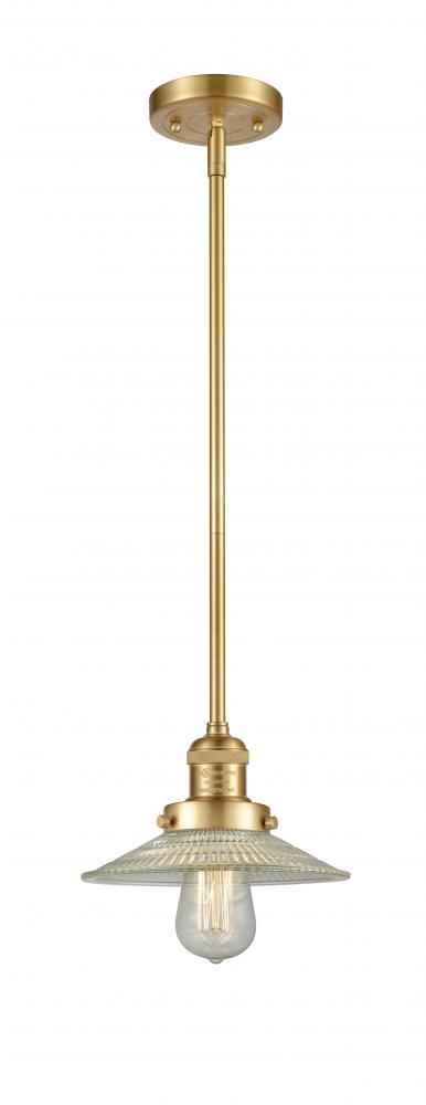 Halophane - 1 Light - 9 inch - Satin Gold - Stem Hung - Mini Pendant