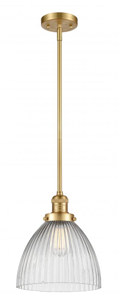Seneca Falls - 1 Light - 10 inch - Satin Gold - Stem Hung - Mini Pendant
