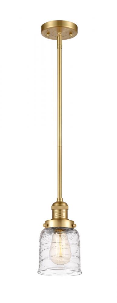 Bell - 1 Light - 5 inch - Satin Gold - Stem Hung - Mini Pendant
