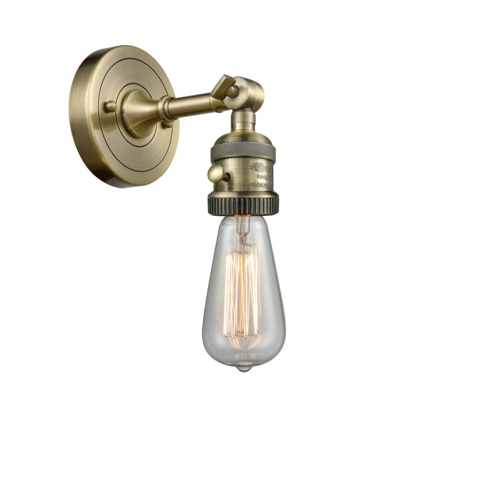 Bare Bulb - 1 Light - 5 inch - Antique Brass - Sconce