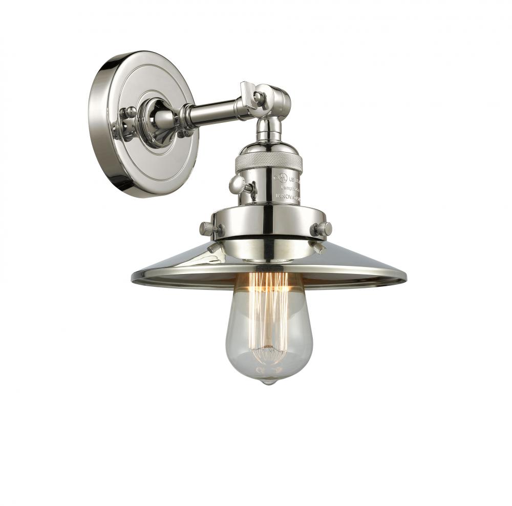 Railroad - 1 Light - 8 inch - Polished Nickel - Sconce