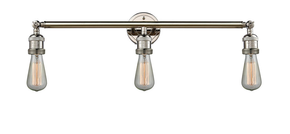 Bare Bulb - 3 Light - 30 inch - Polished Nickel - Bath Vanity Light