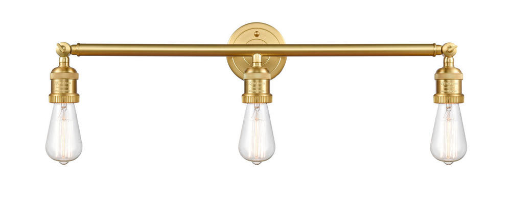 Bare Bulb - 3 Light - 30 inch - Satin Gold - Bath Vanity Light