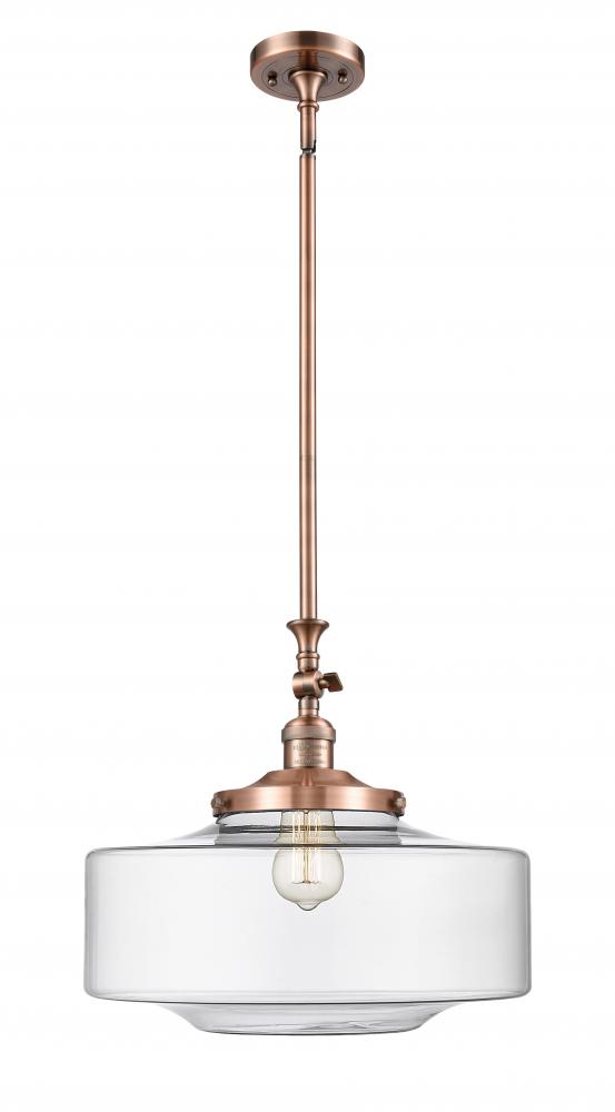 Bridgeton - 1 Light - 16 inch - Antique Copper - Stem Hung - Adjustable Mini Pendant