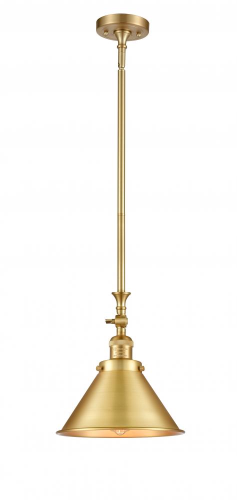 Briarcliff - 1 Light - 10 inch - Satin Gold - Stem Hung - Adjustable Mini Pendant