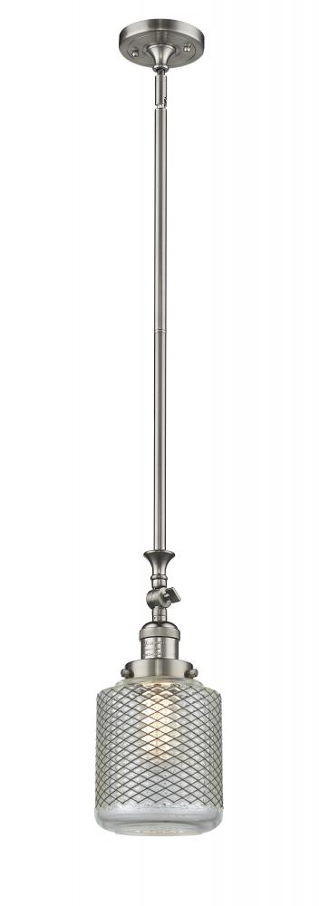 Stanton - 1 Light - 6 inch - Brushed Satin Nickel - Stem Hung - Adjustable Mini Pendant