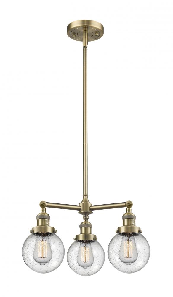 Beacon - 3 Light - 19 inch - Antique Brass - Stem Hung - Chandelier