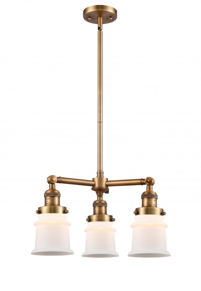 Canton - 3 Light - 18 inch - Brushed Brass - Stem Hung - Chandelier