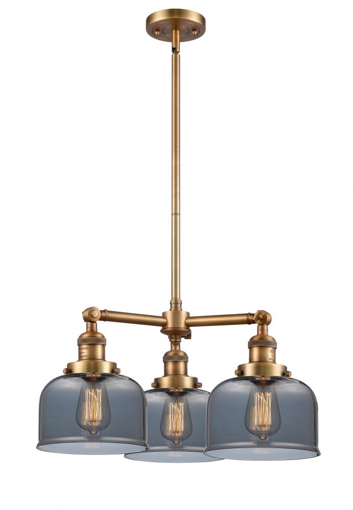 Bell - 3 Light - 22 inch - Brushed Brass - Stem Hung - Chandelier
