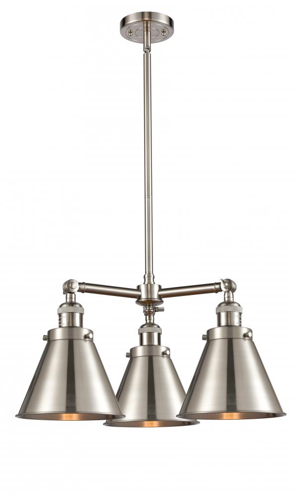 Appalachian - 3 Light - 21 inch - Brushed Satin Nickel - Stem Hung - Chandelier