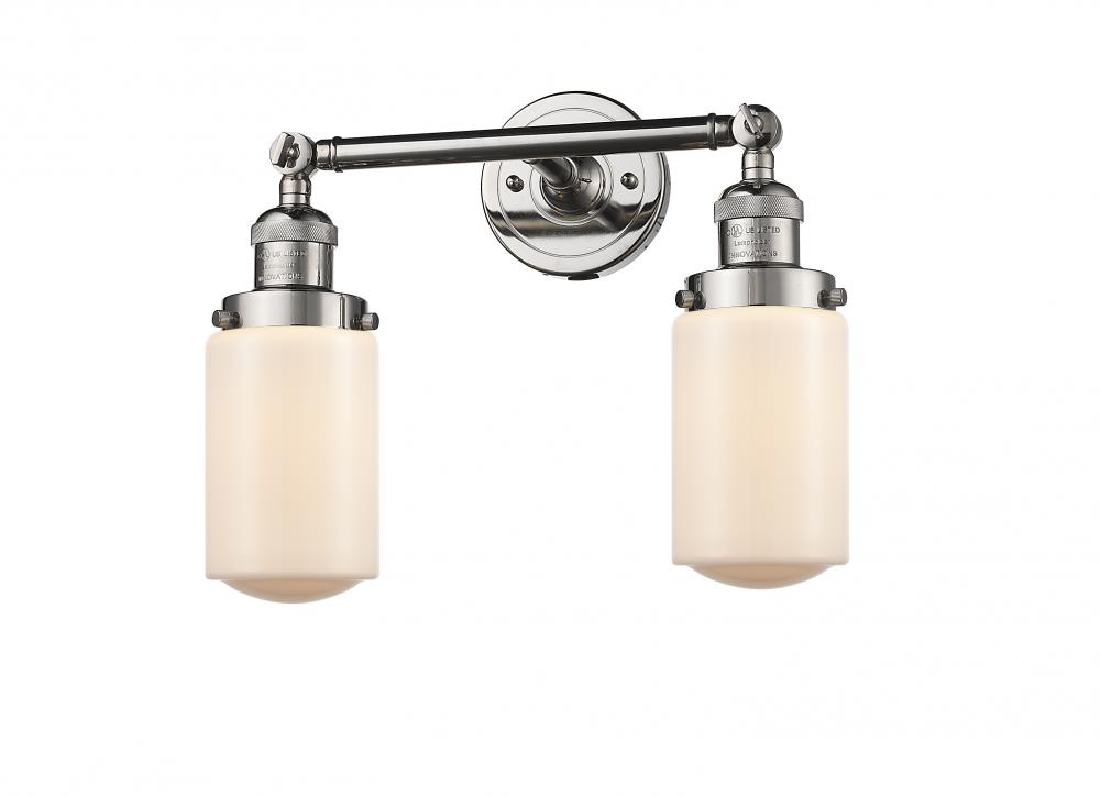 Dover - 2 Light - 14 inch - Polished Nickel - Adjustable Bath Vanity Light