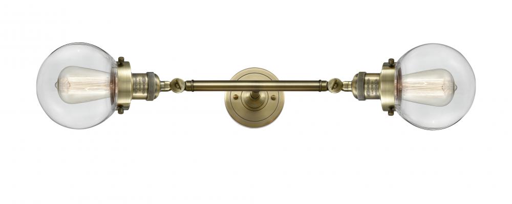Beacon - 2 Light - 6 inch - Antique Brass - Bath Vanity Light