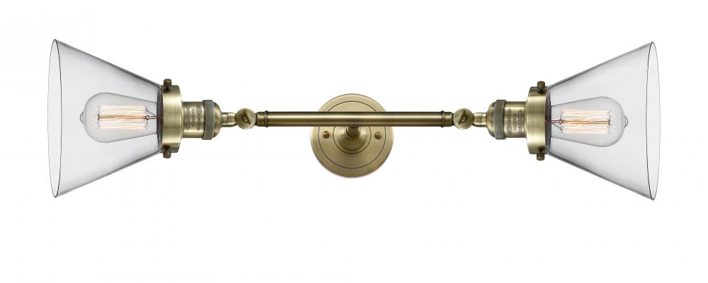 Cone - 2 Light - 8 inch - Antique Brass - Bath Vanity Light