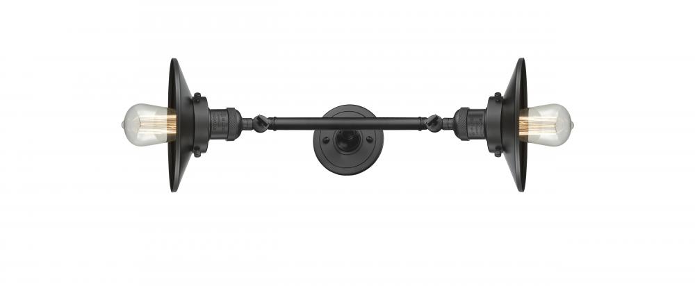 Railroad - 2 Light - 8 inch - Oil Rubbed Bronze - Adjustable Bath Vanity Light