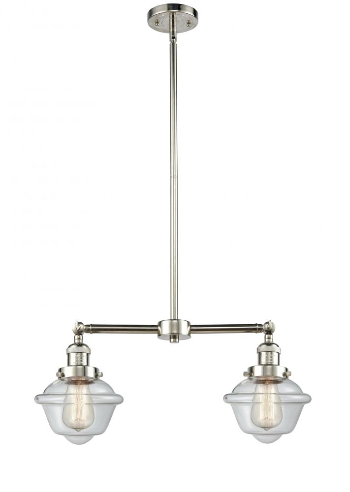 Oxford - 2 Light - 24 inch - Polished Nickel - Stem Hung - Adjustable Island Light