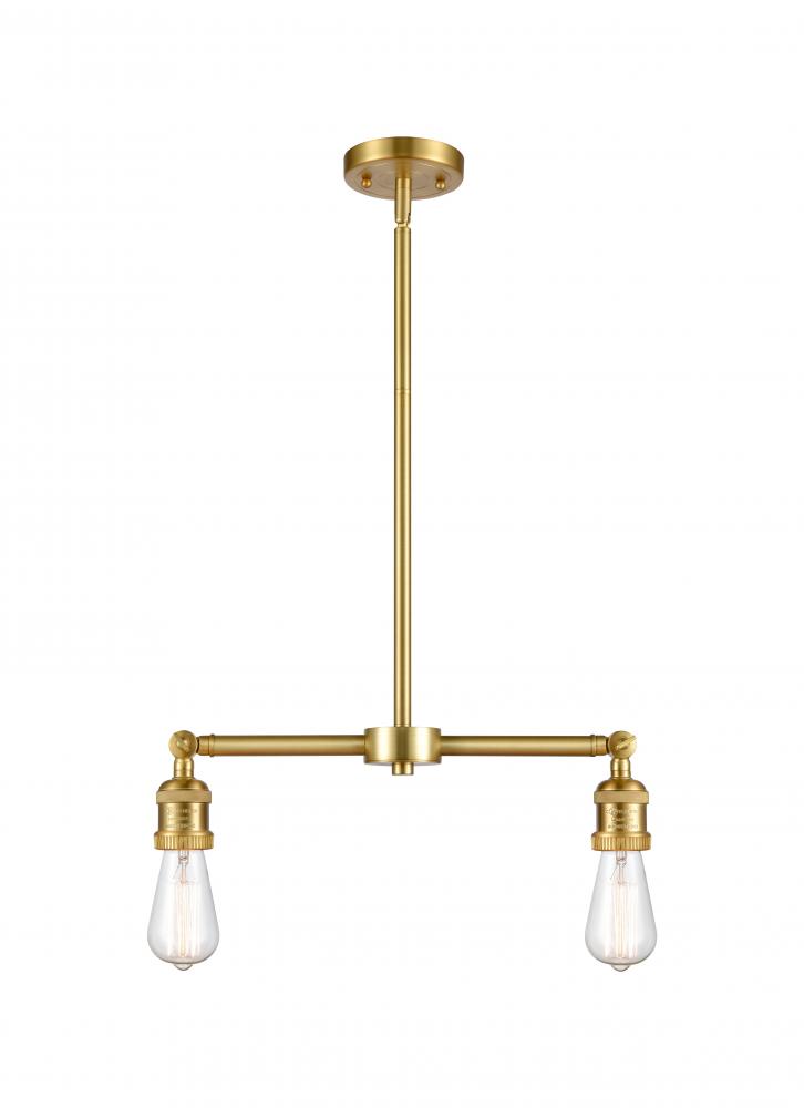 Bare Bulb - 2 Light - 20 inch - Satin Gold - Stem Hung - Island Light