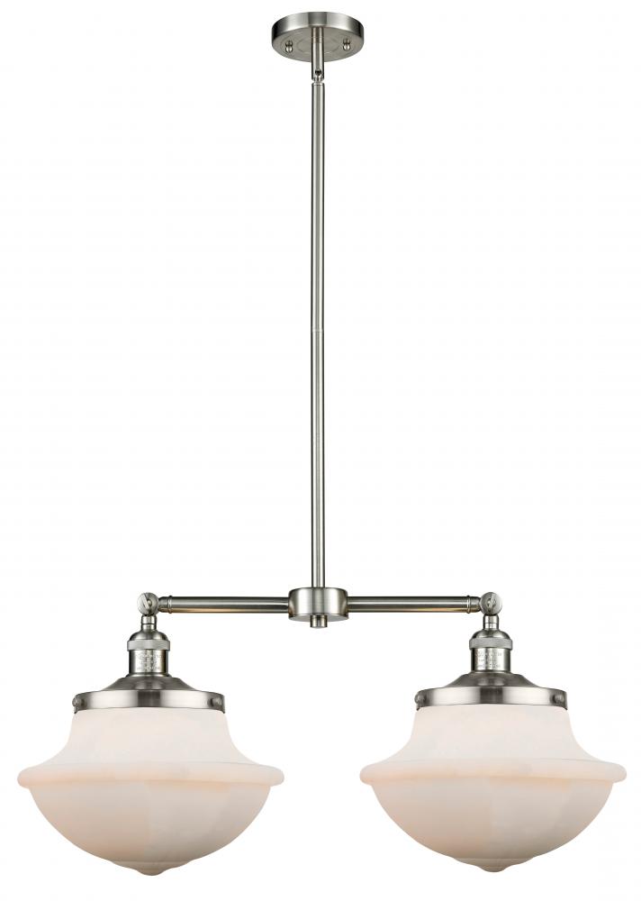 Oxford - 2 Light - 25 inch - Brushed Satin Nickel - Stem Hung - Adjustable Island Light