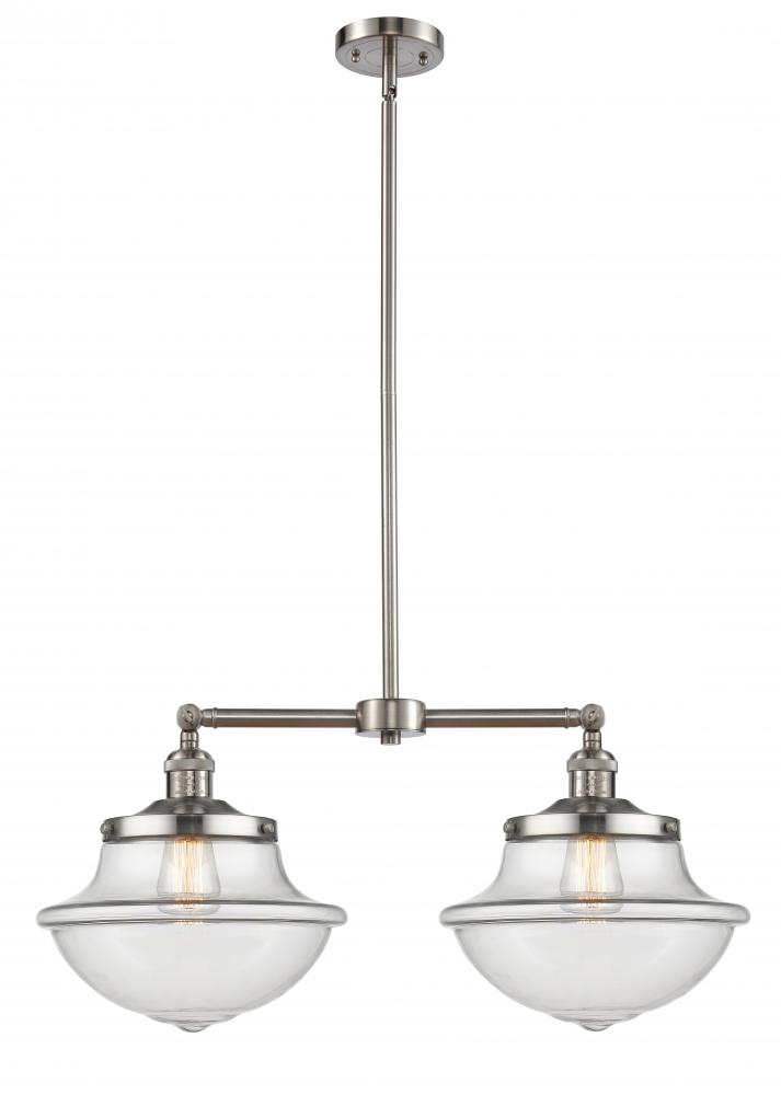Oxford - 2 Light - 25 inch - Brushed Satin Nickel - Stem Hung - Adjustable Island Light