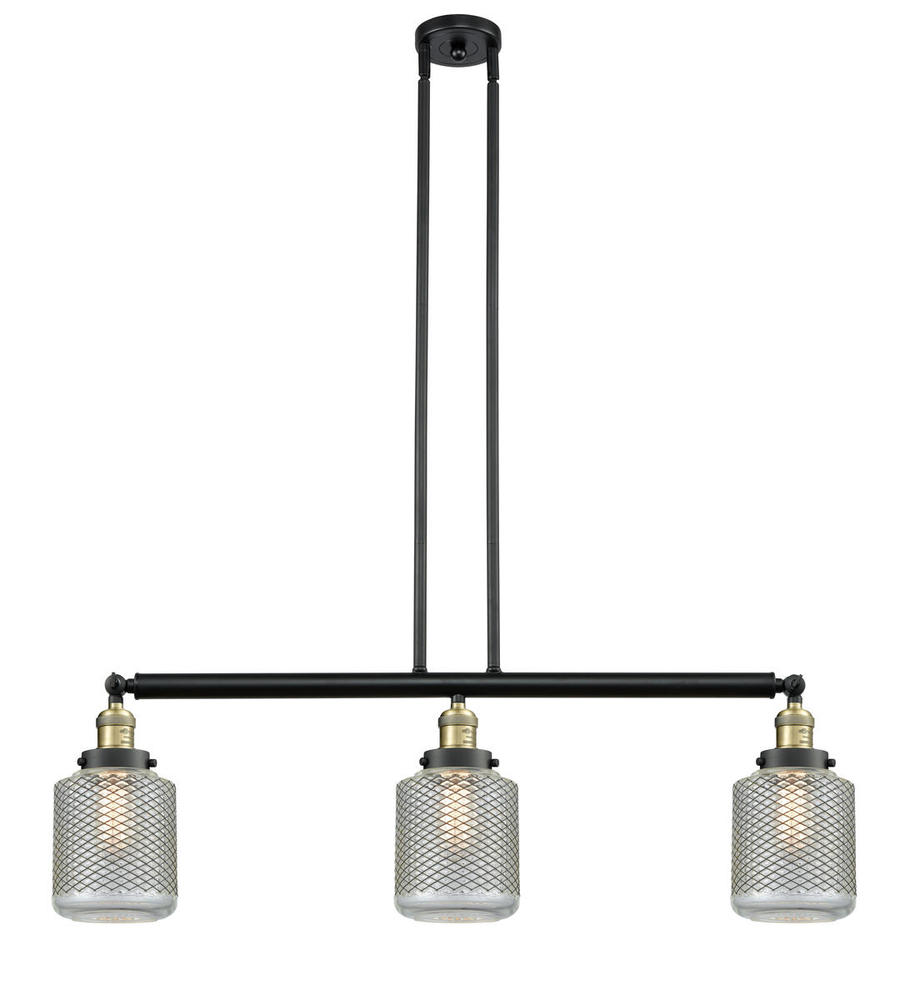 Stanton - 3 Light - 39 inch - Black Antique Brass - Stem Hung - Adjustable Island Light