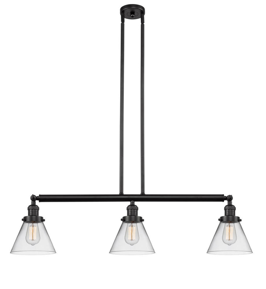 Cone - 3 Light - 40 inch - Oil Rubbed Bronze - Stem Hung - Adjustable Island Light