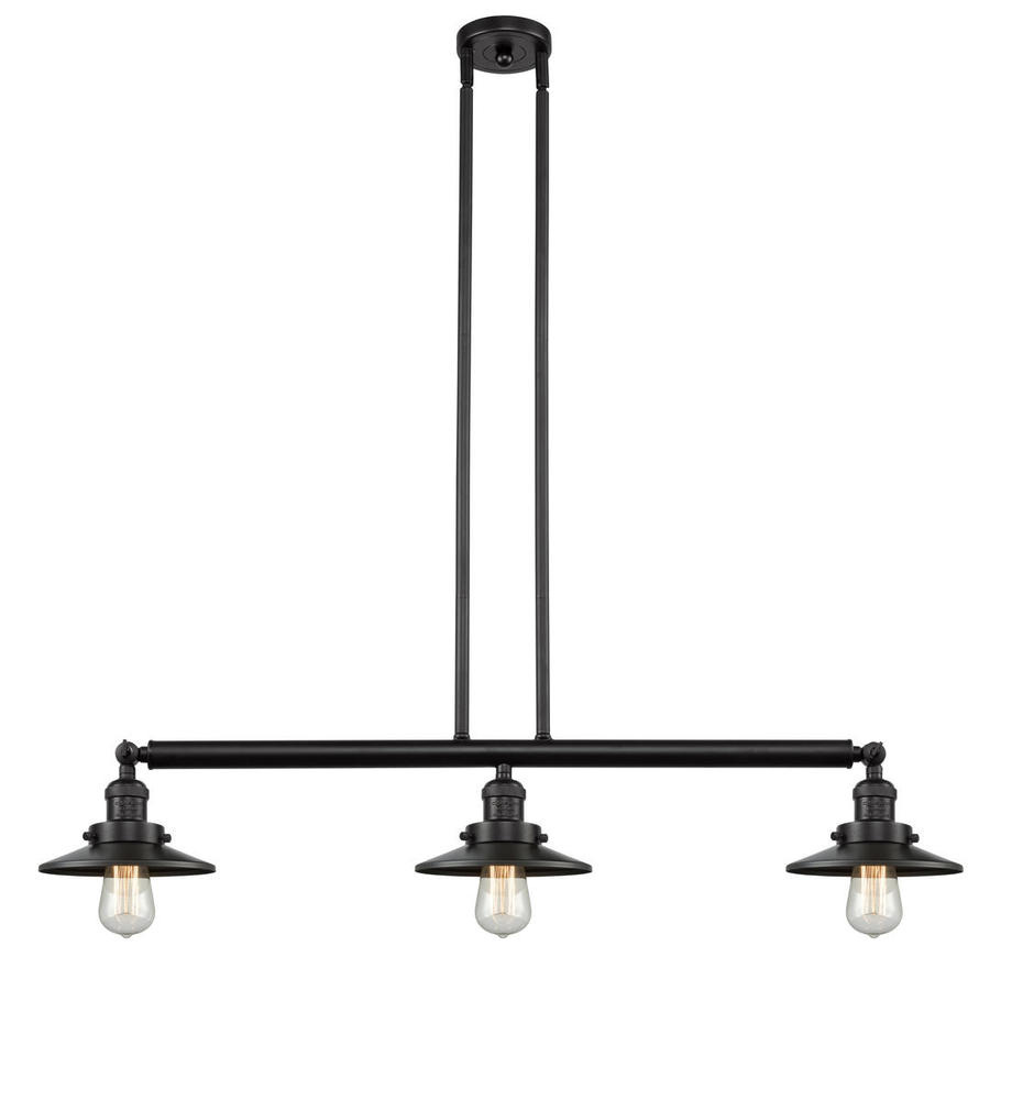 Railroad - 3 Light - 41 inch - Oil Rubbed Bronze - Stem Hung - Adjustable Island Light